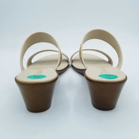 Toscanella Made in Italy Women's Mimma Natural Double Band Wedge Sandals NWOT - Picture 8 of 11